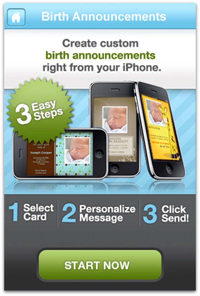 Grow With Me app, birth announcements. 