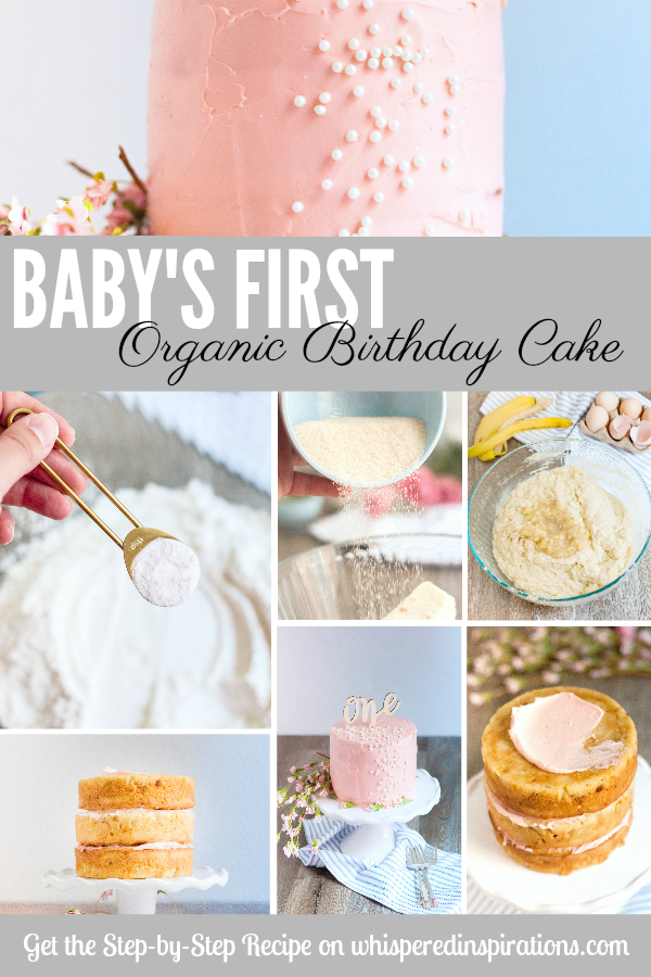 Come over to Whispered Inspirations to find Baby's First Organic Birthday Cake Recipe! Looking for a delish first organic birthday cake recipe, this is it! #babyfirstorganicbirthdaycake #organiccake #organicbirthdaycake