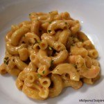 Organic mac and cheese in a bowl. 