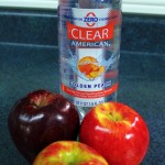 Clear American water with apples. 