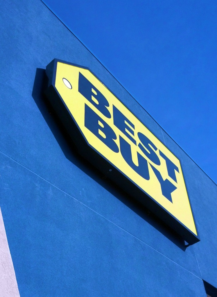The entrance of Best Buy stores.