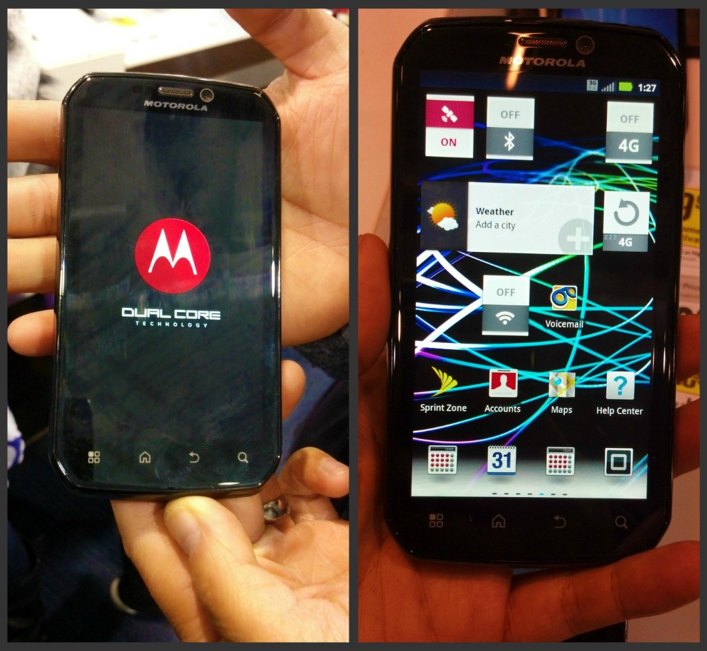 The Motorola Photon turning on. 