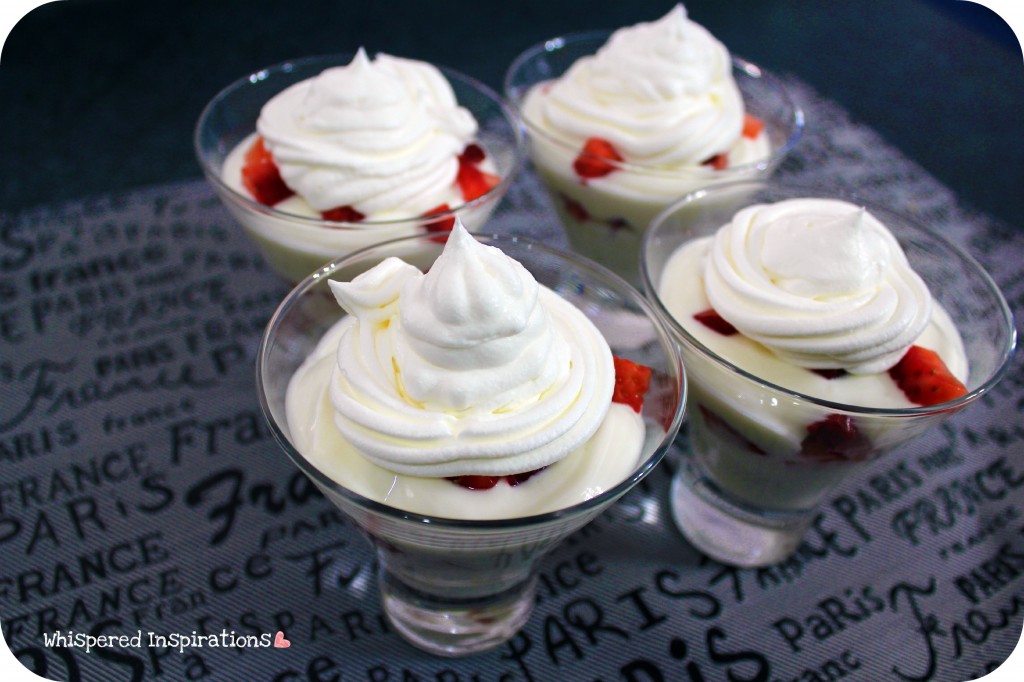 Parfaits topped and ready to serve. 