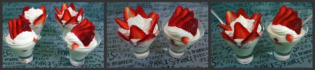 Parfaits with strawberries. 
