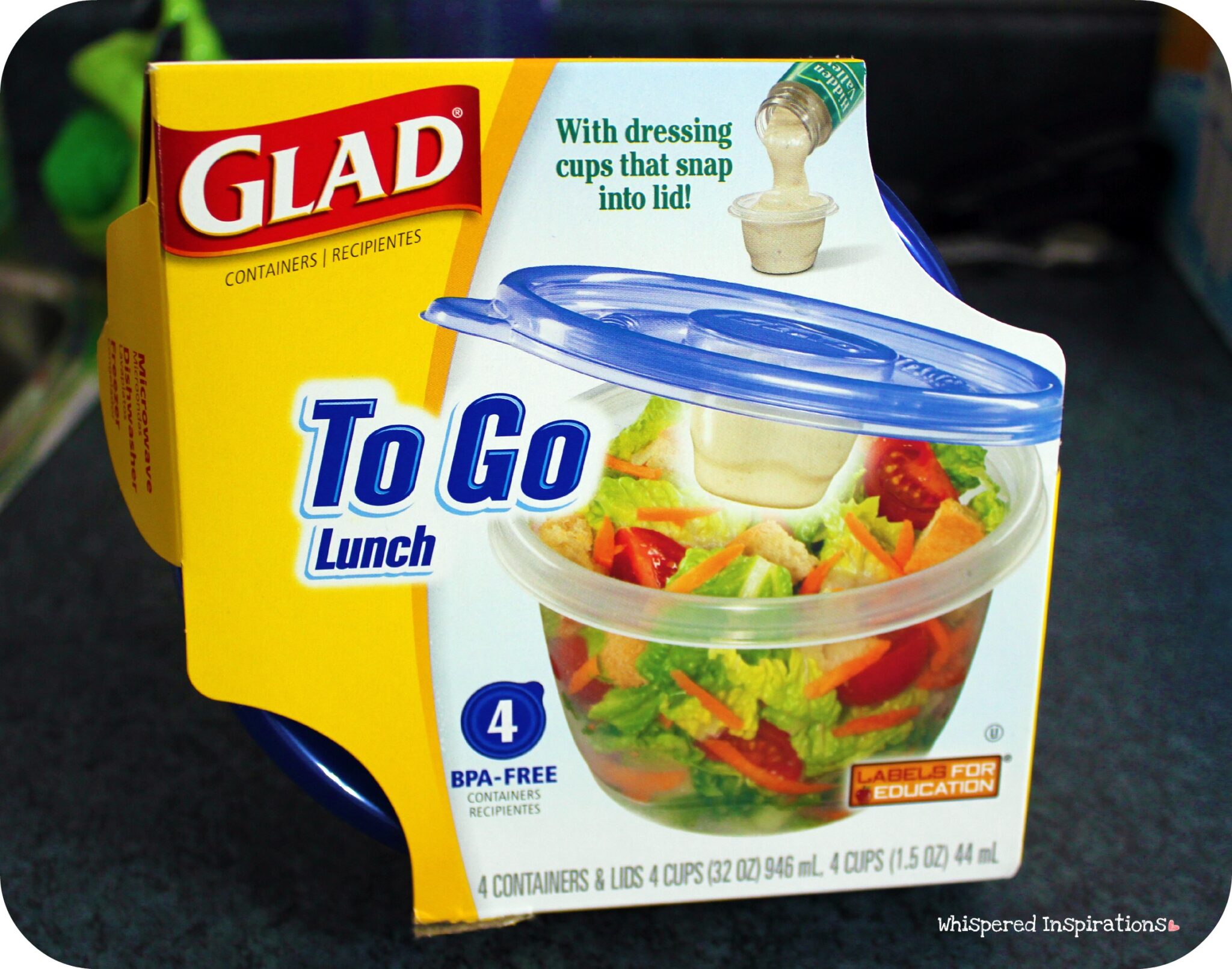 Glad Food Storage Containers - To Go Lunch Container - 32 Ounce - 4  Containers
