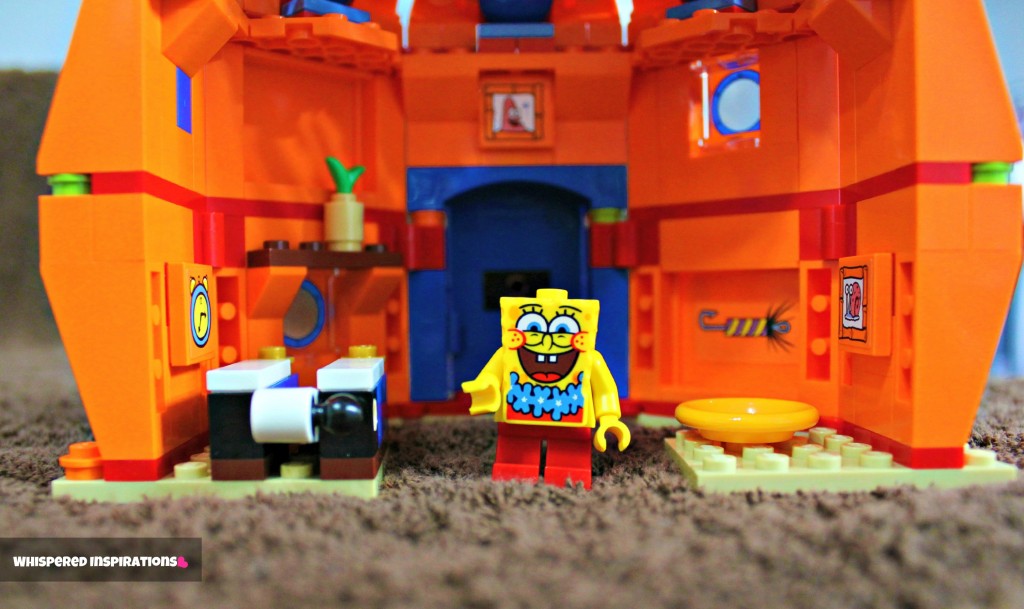 Spongebob is inside his pineapple home.