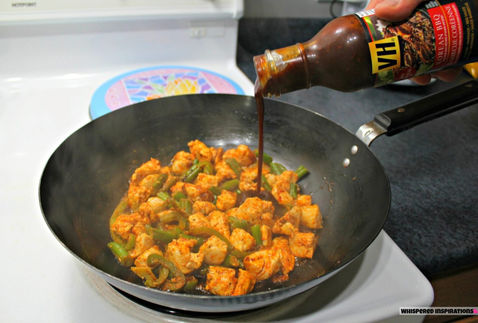 VH Sauces Excite Your Dinner with Korean BBQ Chicken on a Bed of Brown