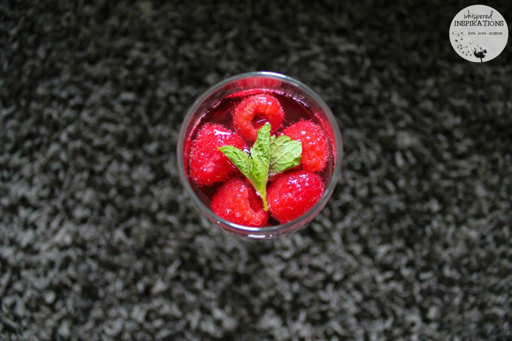 Top view of Raspberry Mint spritzer. 