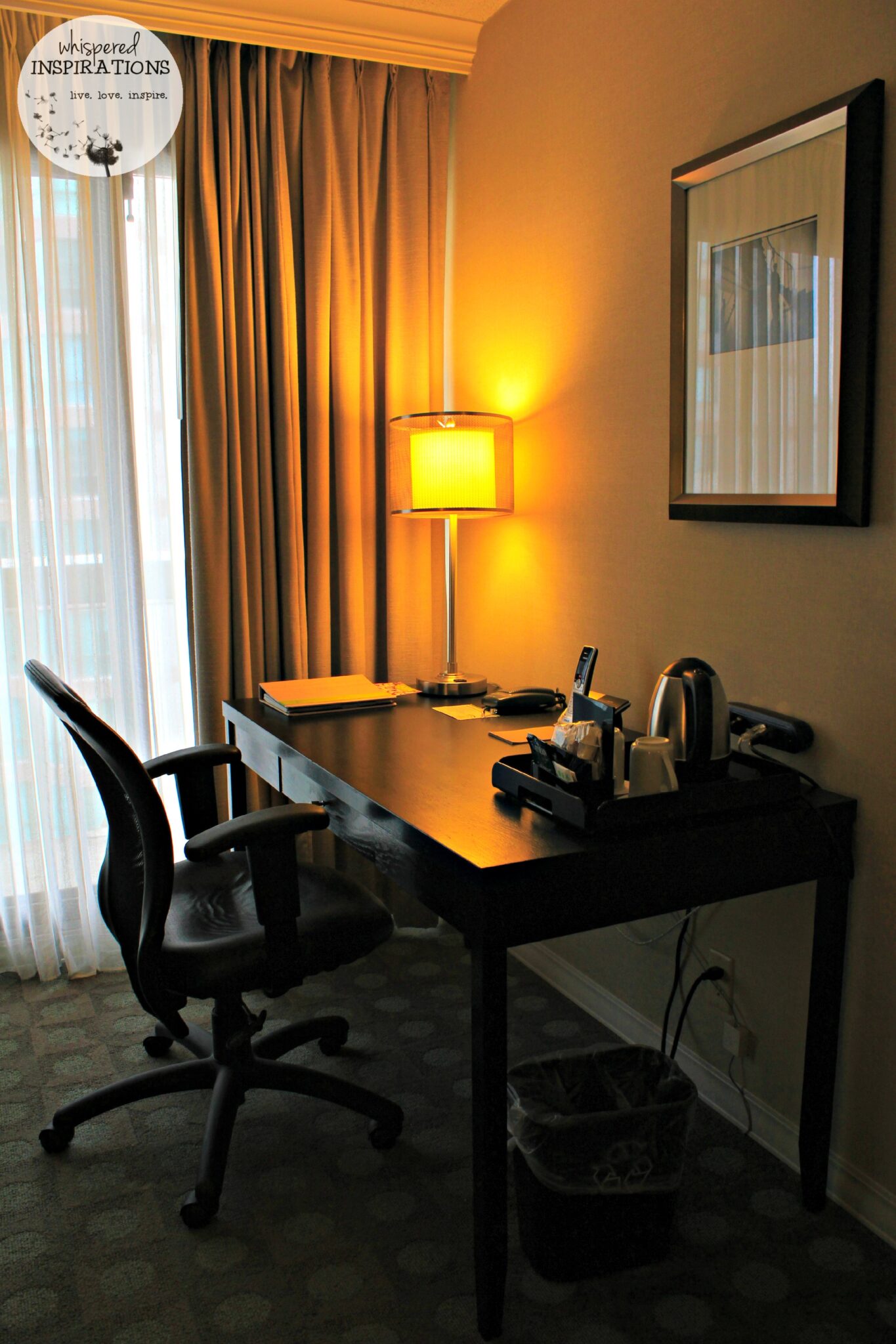 The desk at the Eaton Chelsea Hotel. 
