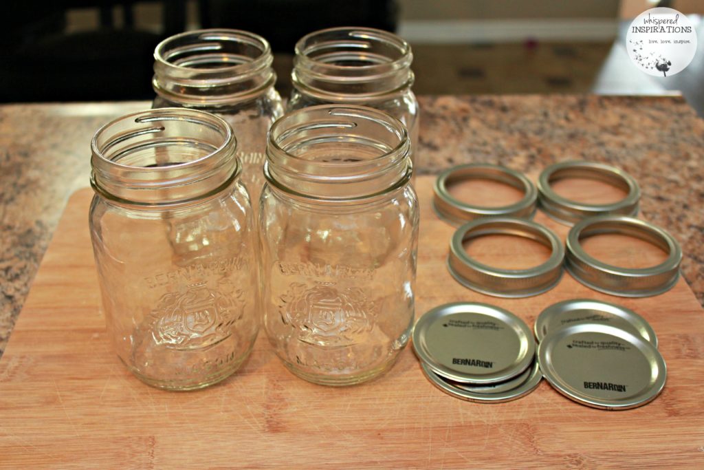 Empty mason jars ready to make jam!