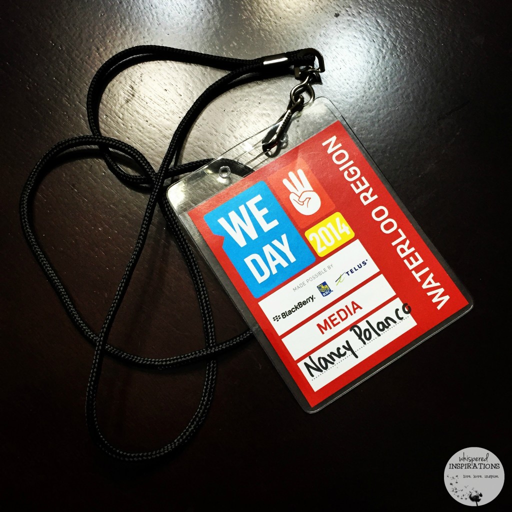 We Day Waterloo 2014 Media Pass.