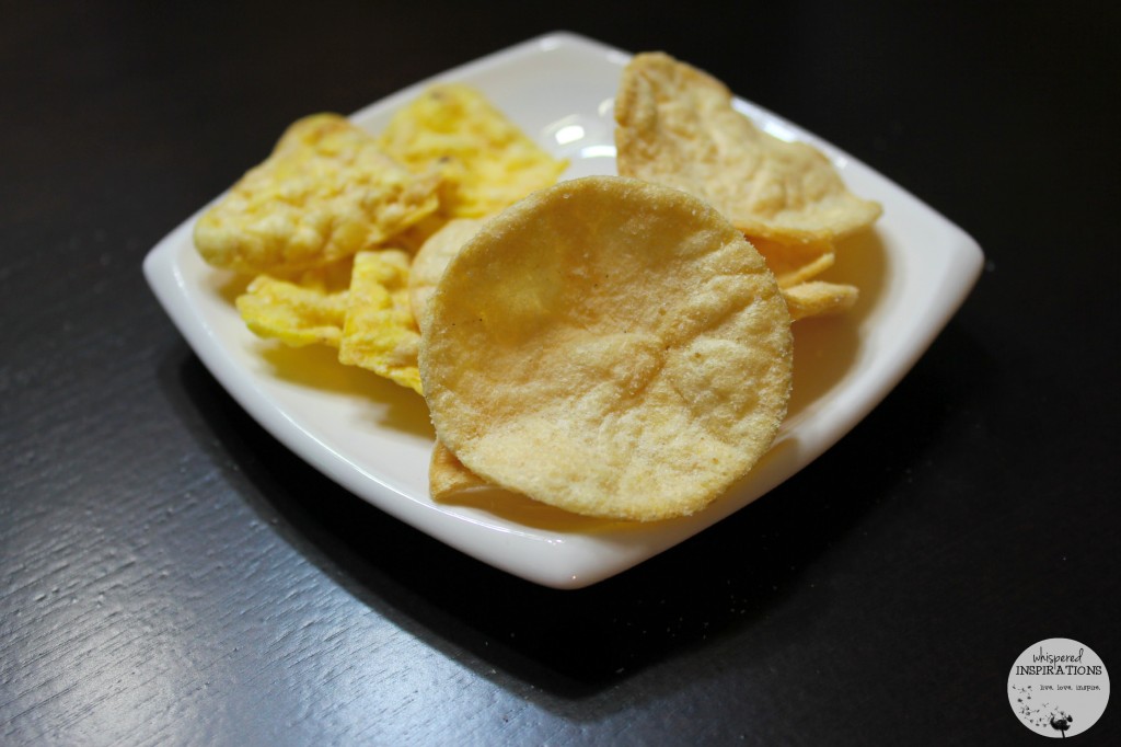 Special K baked chips in different flavours on a plate. 