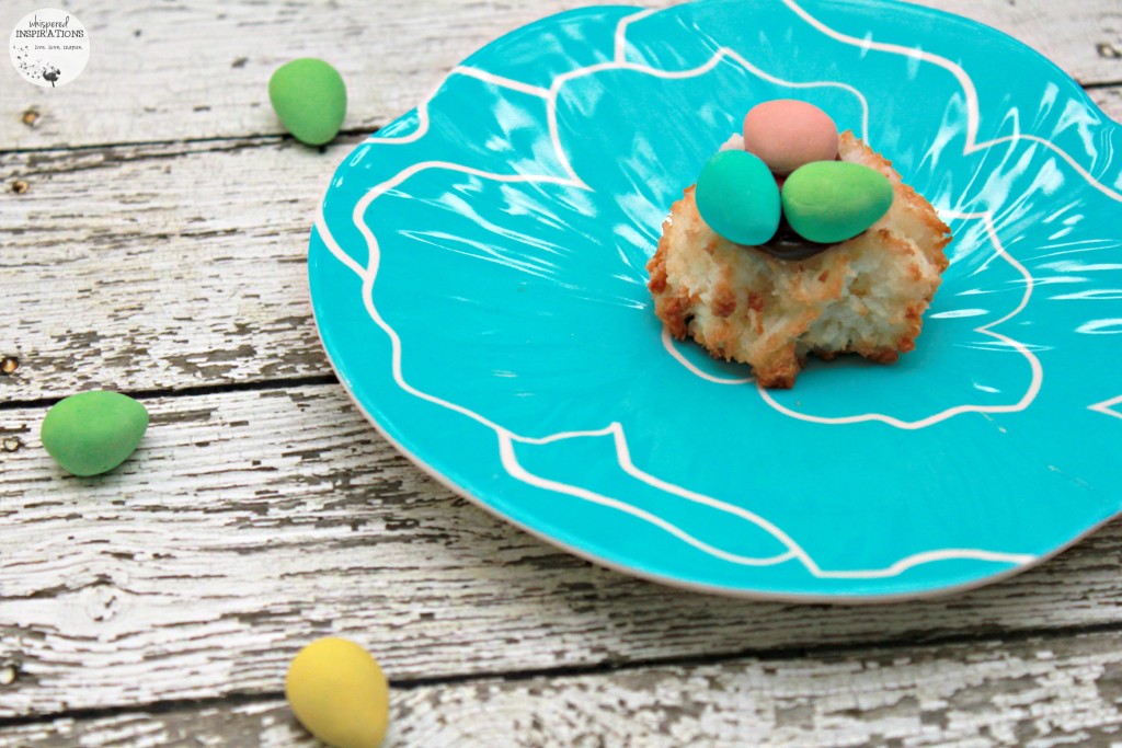 Cadbury chocolate egg nest is shown on a plate. 