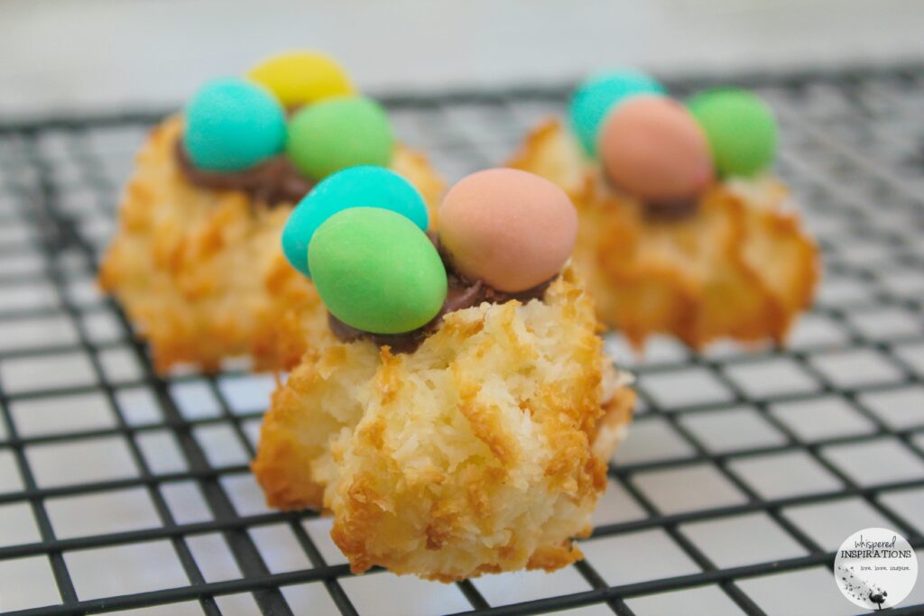 Cadbury Chocolate Egg Nests on a baking board.