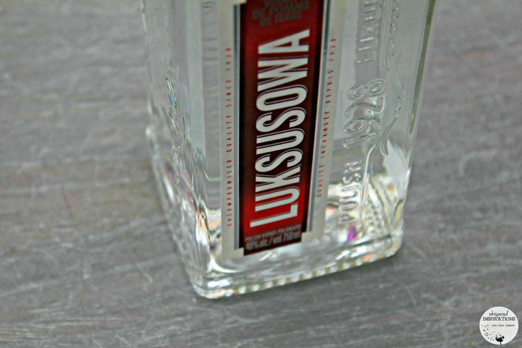 Luksusowa vodka is shown. 