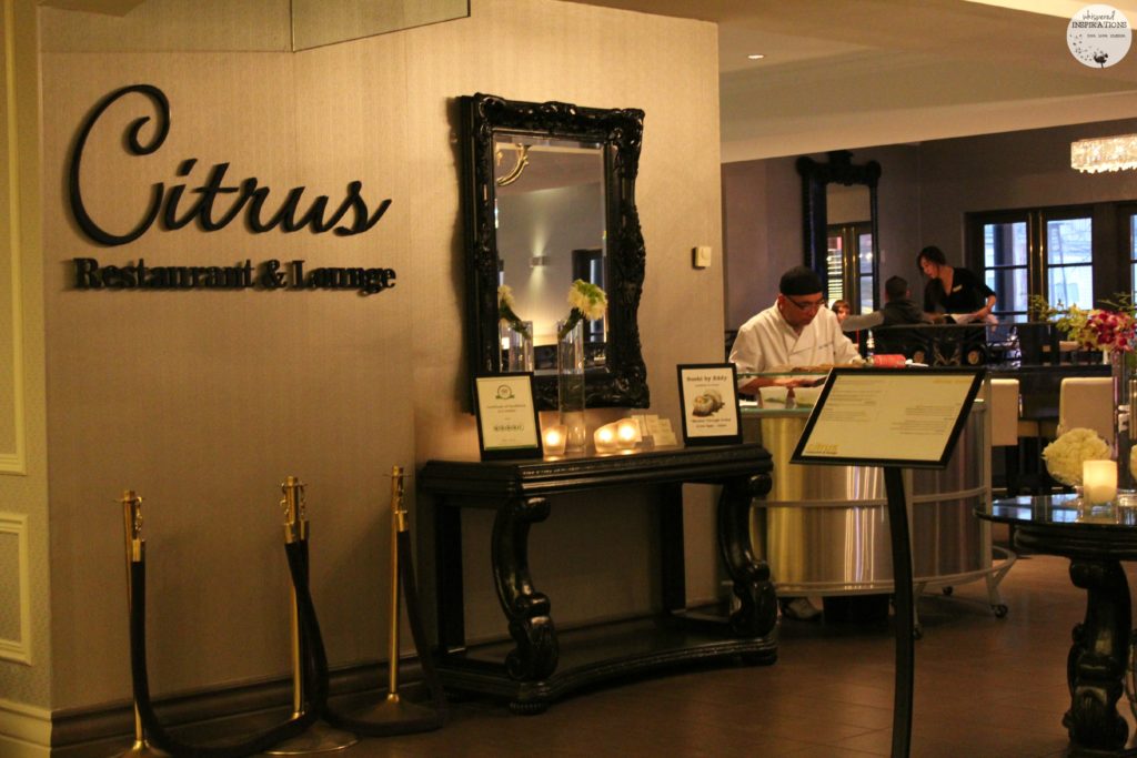 The inside of the entrance of Citrus Restaurant and Lounge.