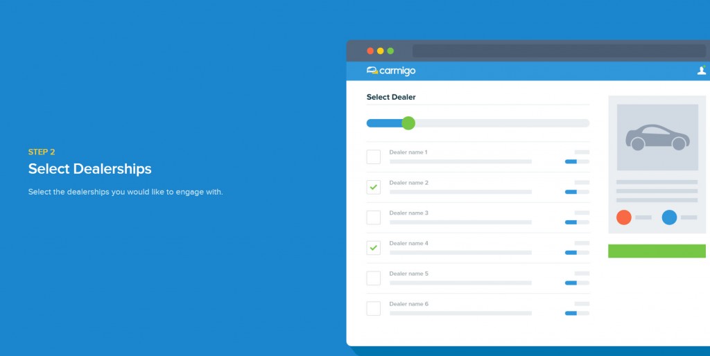 Step 2 - Select Dealership