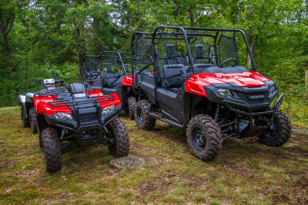 Both the Honda ATV and side by side in Muskoka, Ontario.