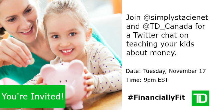 Join Us For Tips On How to Teach Your Kids About Money at the #FinanciallyFit Twitter Chat on November 17th!