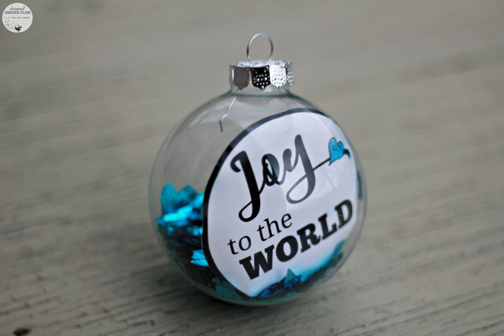 Joy to the World DIY ornament, final product. 