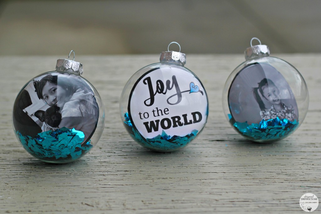 DIY Christmas ornaments, Joy to the World ornament and personalized ones.