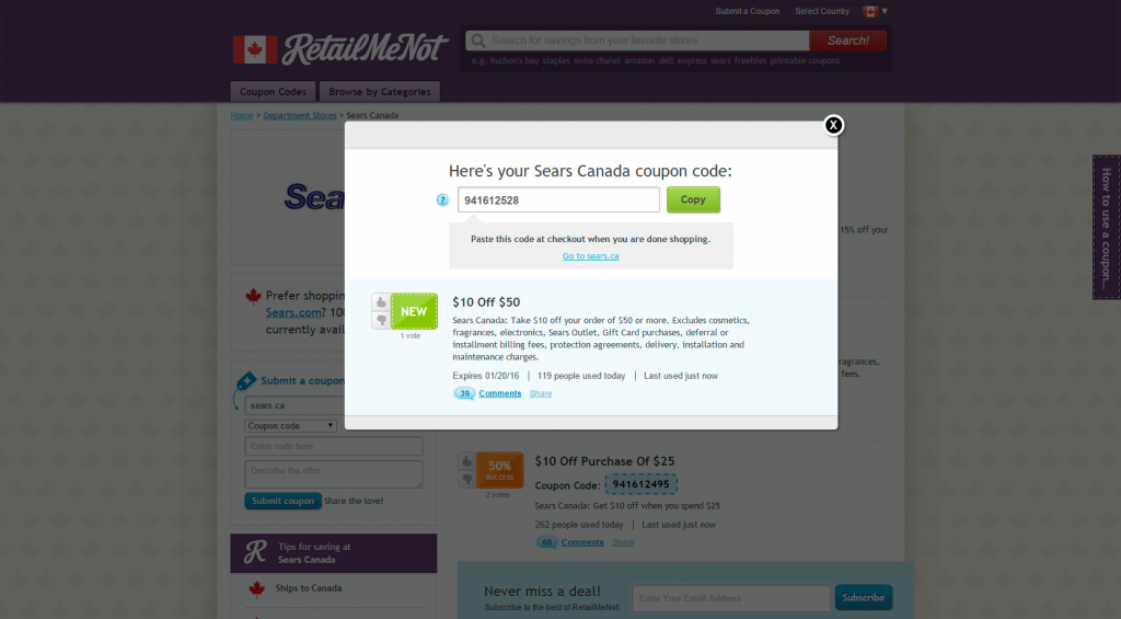 RetailMeNot shopping cart, showing savings for holiday entertaining with RetailMeNot.