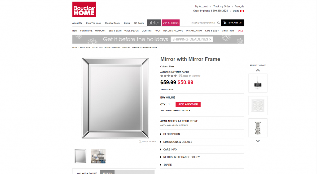 RetailMeNot mirror, showing savings for holiday entertaining with RetailMeNot.