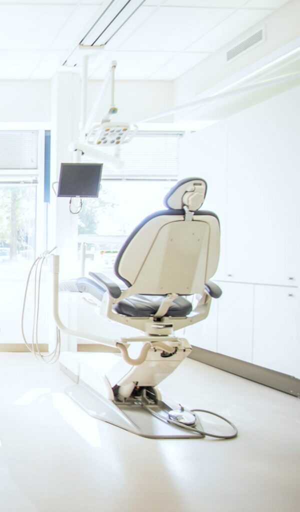 An empty dentist's office and chair. A place where many experience dental dread.