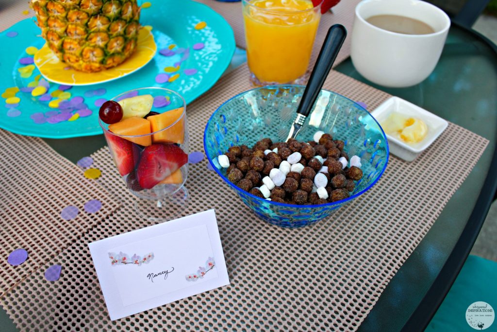 Have a Summer Patio Brunch à La Sally's Cereal with FREE Menu & Place