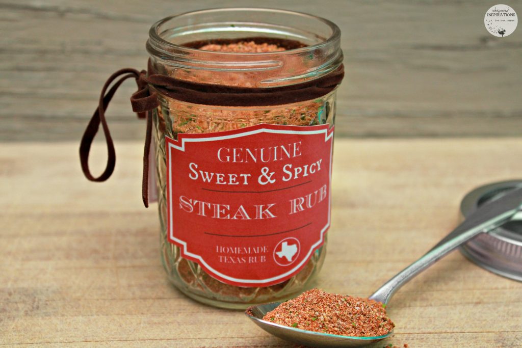 DIY Sweet & Spicy Steak Rub in a mason jar.