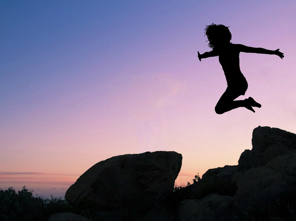 A silhouette of a woman jumping in the air. Improve Your Diet to Improve Your Moods. It is said that you are what you eat. If food affects your mood, you may need to make adjustments to your diet.