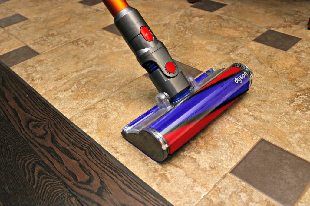 Dyson V8 Absolute on tile. 