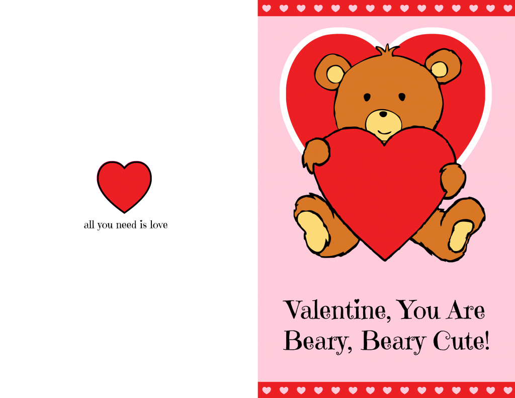 happy valentines day card printable