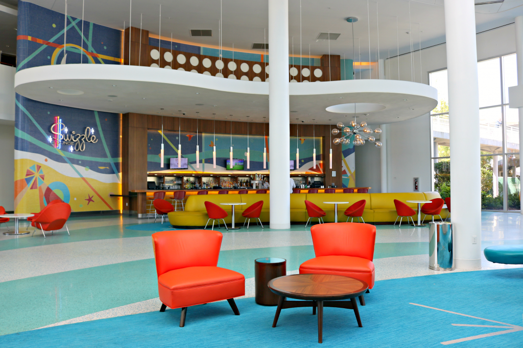 The lobby of Cabana Bay Beach Resort. 