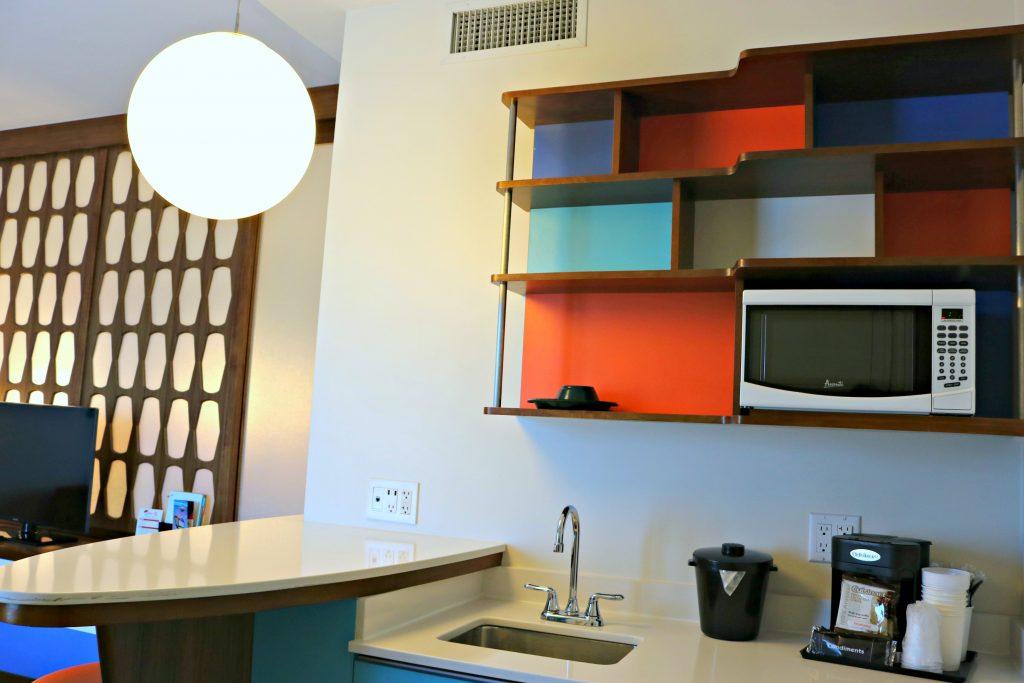 Kitchenette in the family suite at Cabana Bay Beach Resort. 