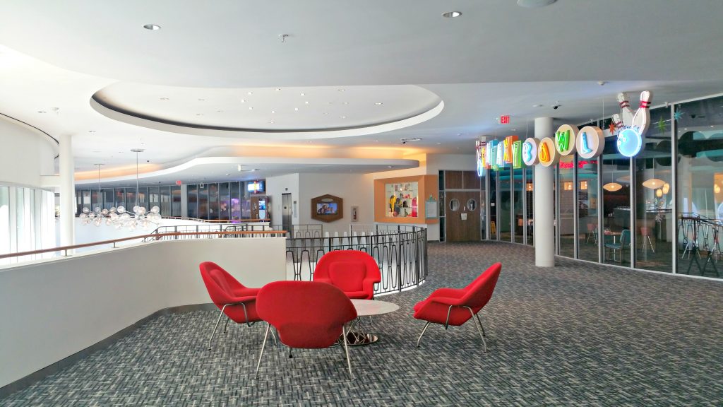 The bowling alley inside the Cabana Bay Beach Resort. 