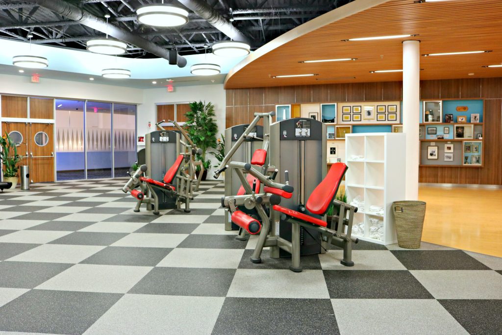 The gym equipment inside the gym at Cabana Bay Beach Resort. 