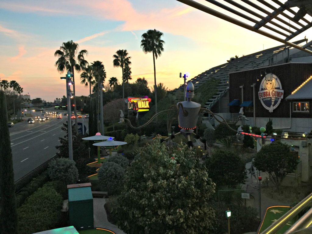 Bubba Gump restaurant and mini golf course is pictured. 