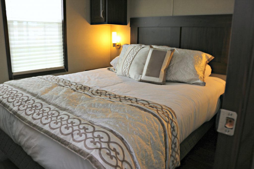 The main bedroom in the Sherkston Shores home.