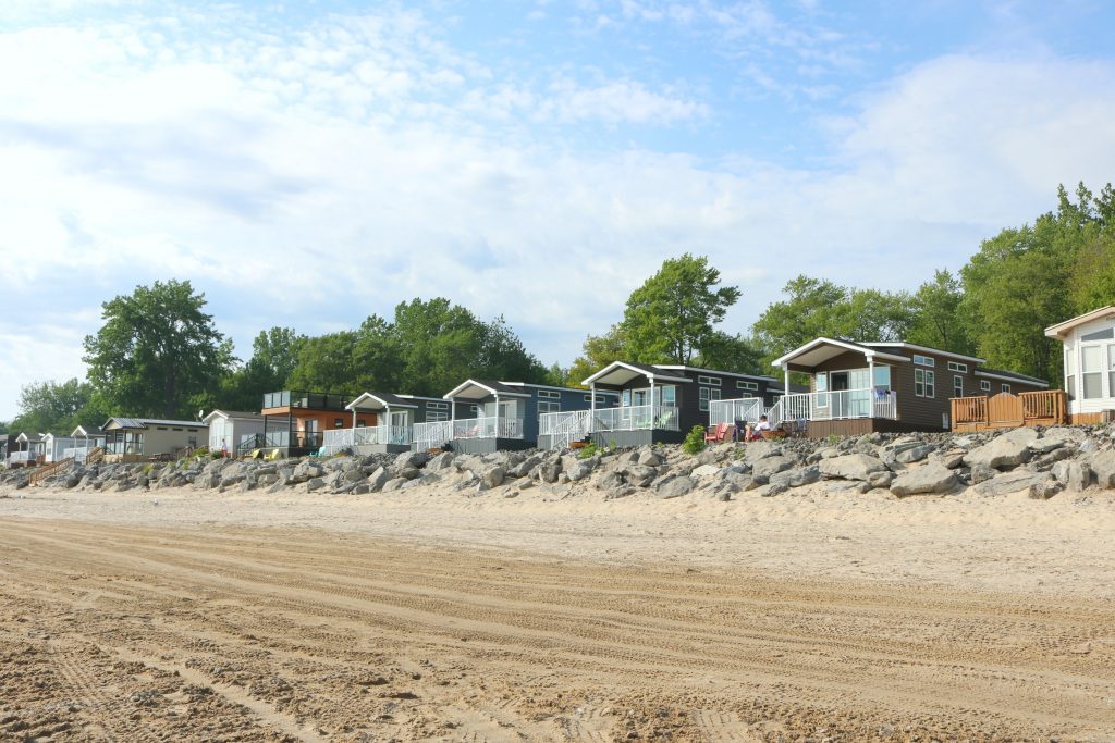 The Sherkston Shores homes by the beach.