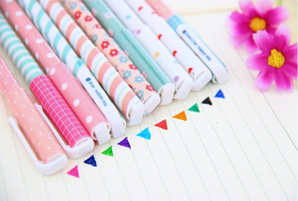 Cute patterned pens. 