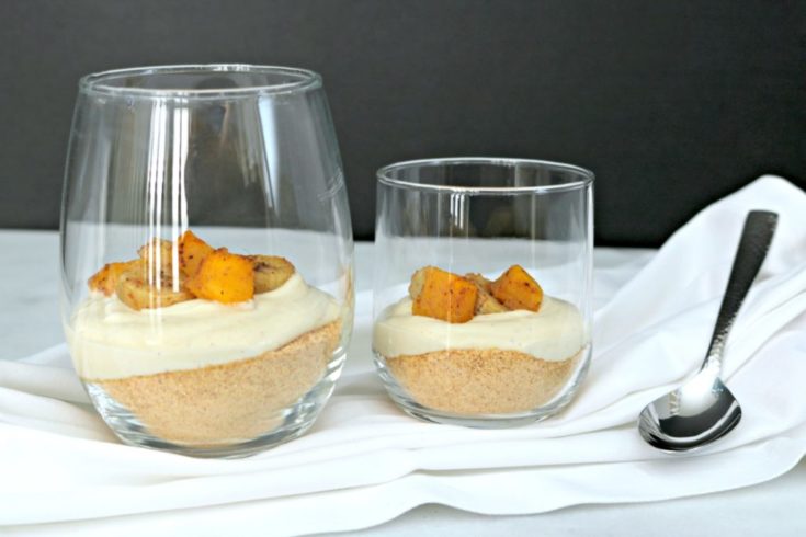 Roasted Banana Mango Cheesecake Cups