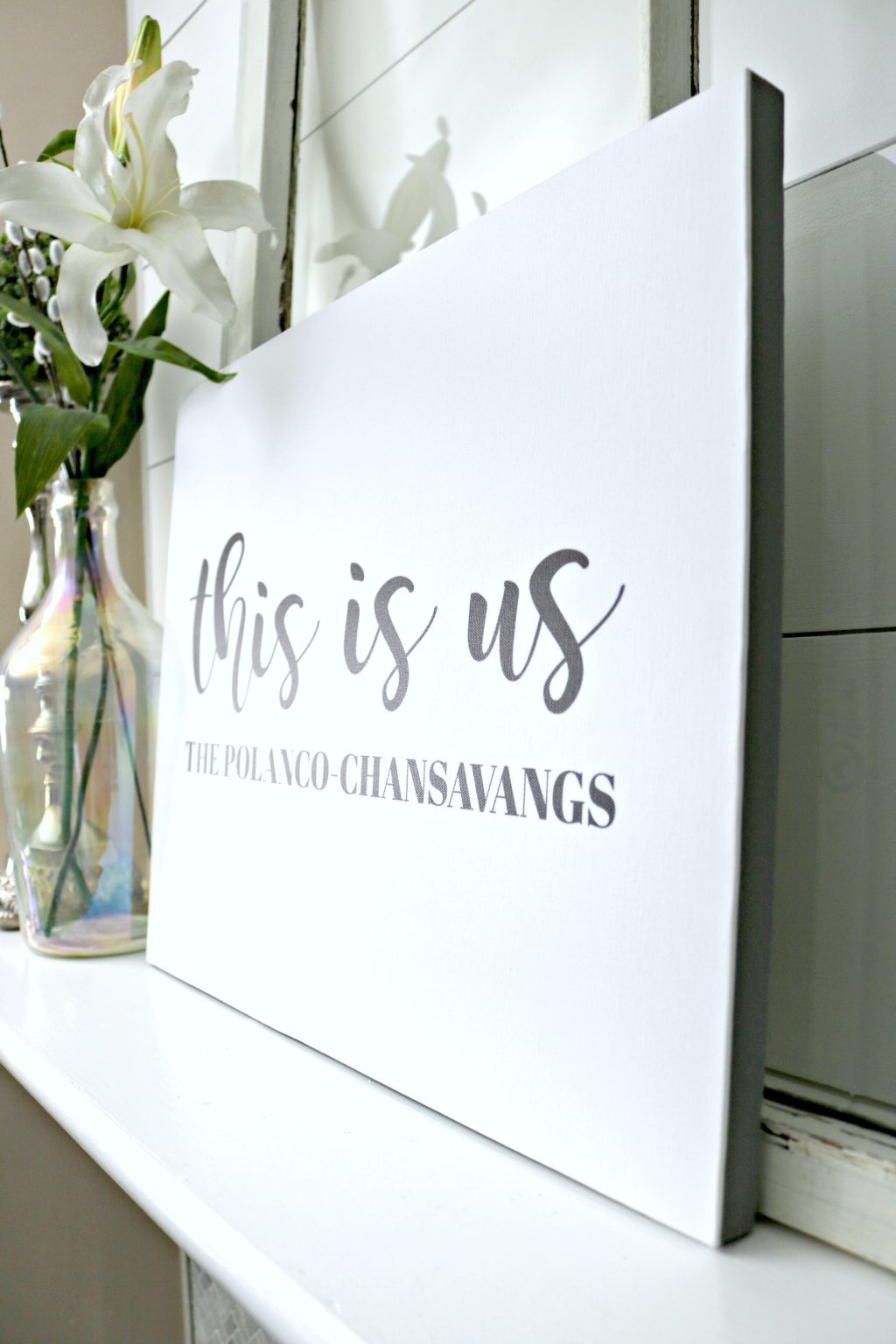 The canvas art from Canvas Champ with a saying 'This is Us, The Polanco Chansavangs'. 