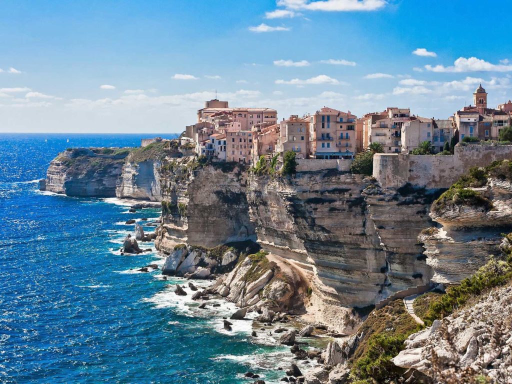 The island of Corsica, showing off the coastline. 