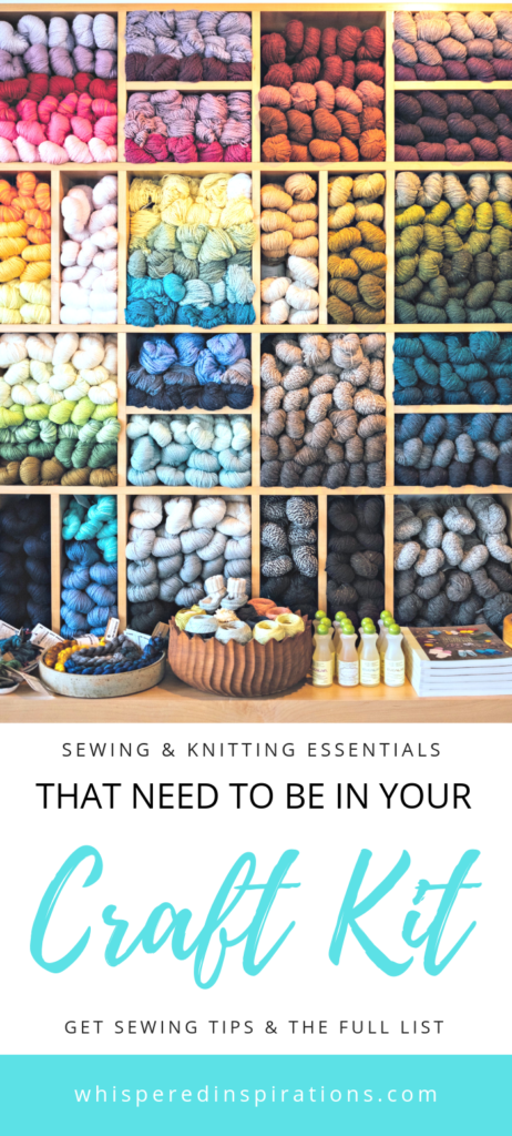 When hit with a sudden feeling of inspiration, you will want to break out your craft supplies. Here are essentials that need to be in your craft kit! #knitting