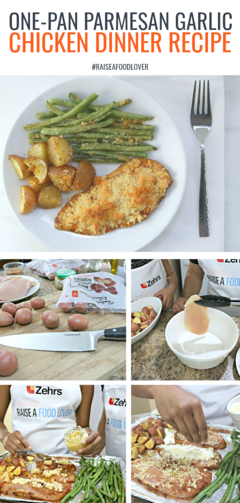 One-Pan Parmesan Garlic Chicken! Try this recipe out! Zehrs is asking all Canadians to take the pledge to raise a food lover and get cooking in the kitchen! #recipe #easyrecipes