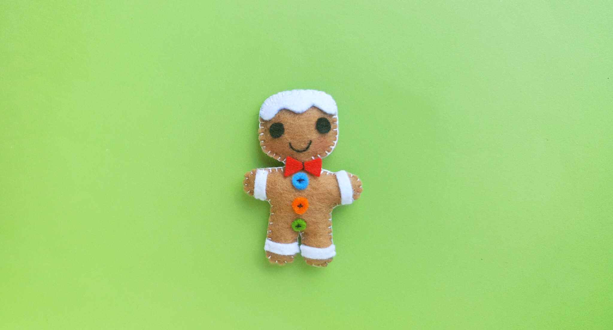 Final product of the Gingerbread Man Christmas Ornament. 