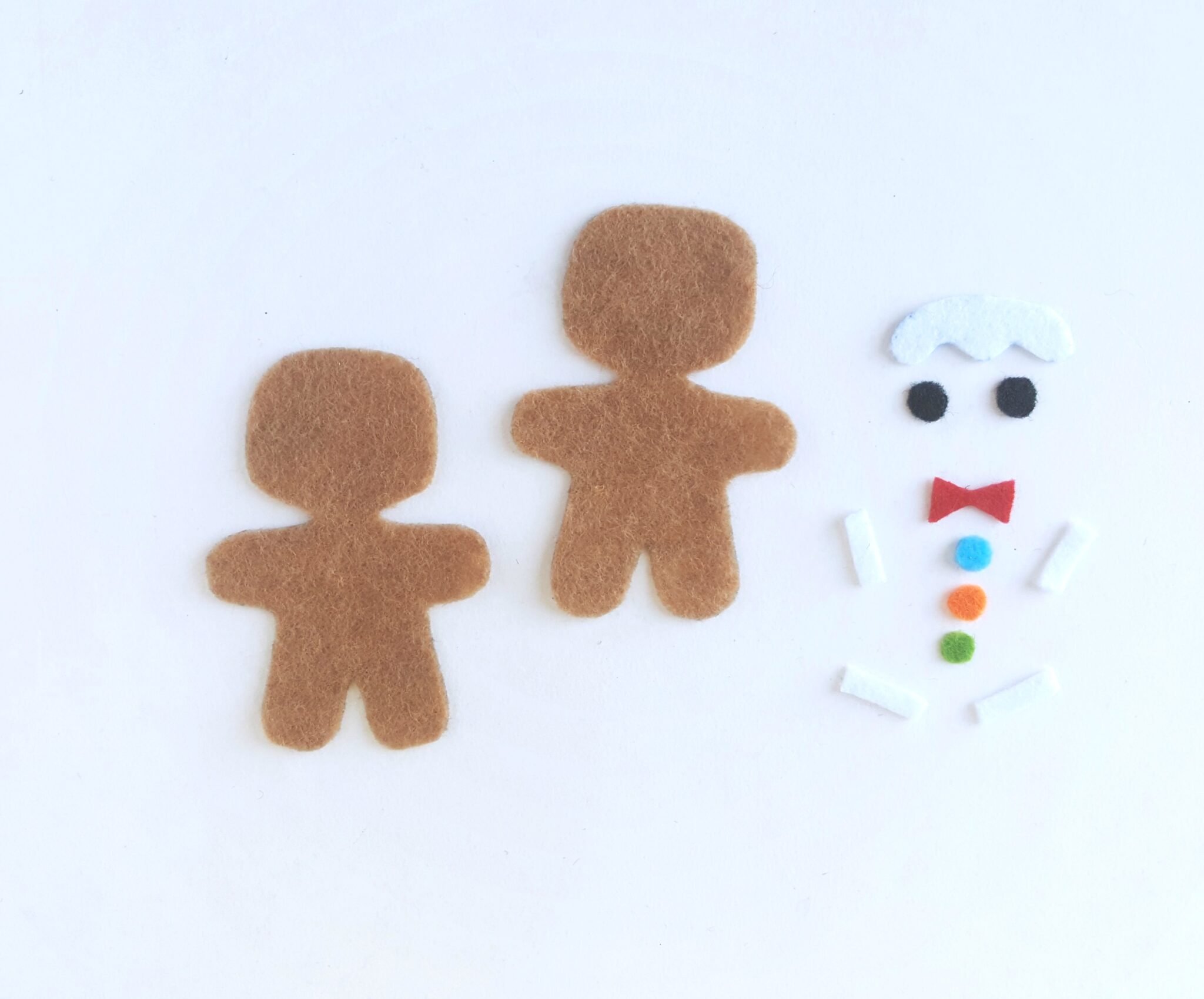 Gingerbread Man cutouts in felt.