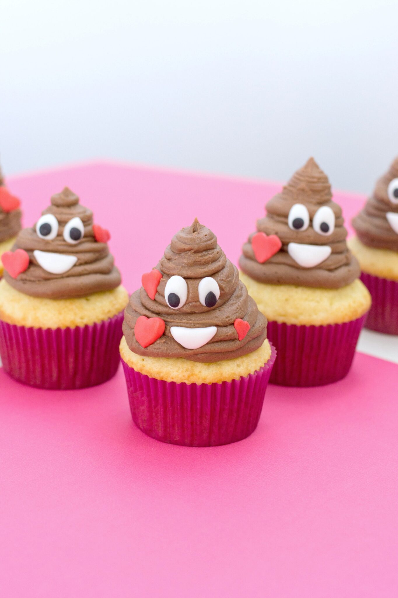 Super Easy and Delicious Poop Emoji Cupcakes