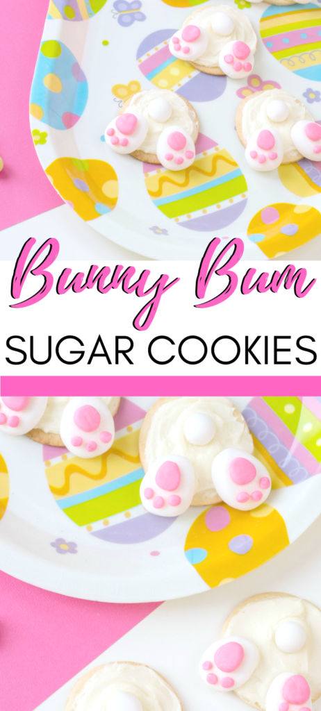 Easter in our house is all about the treats. Chocolate eggs, marshmallows, and everything bunny!  We decided to make these super cute bunny bum cookies! Sweet sugar cookies, frosting, and fondant. It really doesn't get more Easter treat-ish than that! #eastertreats #easterrecipes #easterbunny
